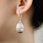 Silver Lantern Tribal Dangle Earrings – Handmade Ethnic Jewelry - Image 3