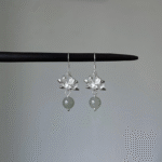 Jade Lotus Sterling Silver Earrings – Elegant Chinese Design - Image 3