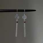 Sterling Silver Fan Tassel Earrings – Modern Chinese Dangle Design - Image 4