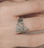 Hmong Tribal Silver Spiral Ring – Ethnic Swirl Design - Image 3