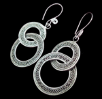 Hmong Tribal Silver Earrings – Ethnic Handmade Design - Image 3