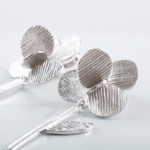 Geometric Flower Stud Earrings – Minimalist Floral Jewelry - Image 3