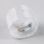 Silver Bandage Wide Ring – Minimalist Textured Band - Image 4