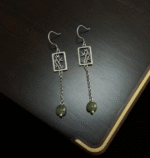 Sterling Silver Jade Earrings – Bamboo Tassel Chinese Style - Image 4